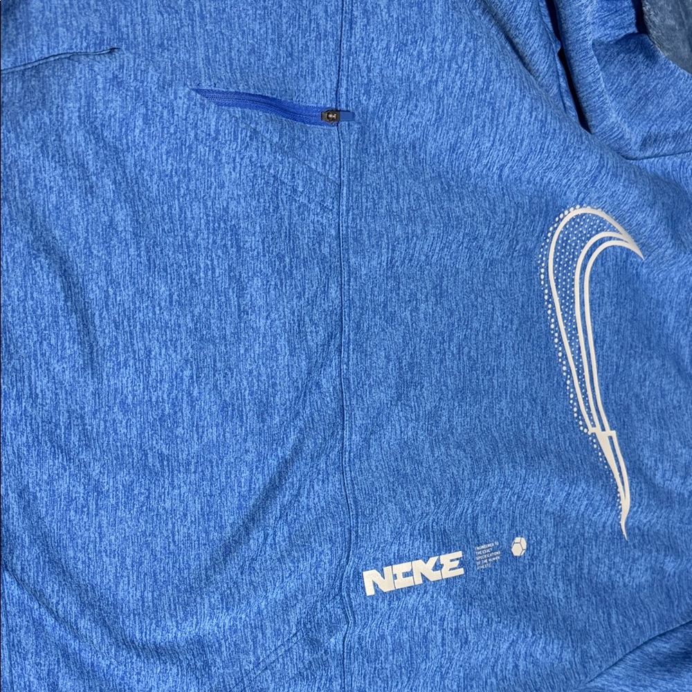 Nike Blue Heather Pullover Hoodie with White Swoosh - Picture 7 of 9